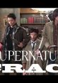 Characters from "Supernatural" wielding weapons, ready for action in a library setting, showcasing their iconic style.