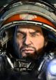 Jim Raynor in a battle-ready pose, wearing a helmet, embodies the spirit of Starcraft's fierce resistance.