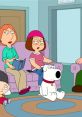 Chris Griffin and family members, including Stewie and Brian, interacting in a living room scene from Family Guy.