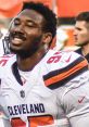 Cleveland Browns player celebrating on the field, showcasing team pride in the NFL.