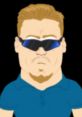 PC Principal from South Park, sporting sunglasses and a blue polo, exuding a confident and assertive demeanor.