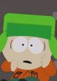 Kyle from South Park looking shocked and concerned, with his green hat and orange jacket, embodying classic animated humor.