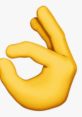 Yellow "Oke!" hand emoji displaying the popular gesture for approval and satisfaction in digital communication.