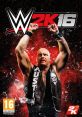 WWE 2K16 cover featuring a wrestling superstar with arms raised, showcasing intensity and excitement in sports gaming.