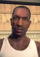 Carl Johnson from GTA in a tank top, showcasing his iconic look and attitude from the classic game series.