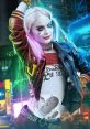 Harley Quinn poses confidently in a vibrant outfit, showcasing her iconic style and playful yet mischievous personality.