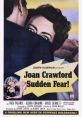 Classic movie poster for "Sudden Fear," featuring Joan Crawford and highlighting suspense and drama elements.