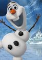 Cheerful Olaf from Frozen with a big smile, snowman features, and a winter wonderland background, embodying fun and friendship.