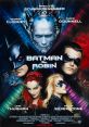 Batman & Robin movie poster featuring George Clooney, Uma Thurman, and Arnold Schwarzenegger in iconic roles.