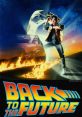 Marty McFly stands with a DeLorean time machine in flames, capturing the iconic essence of the Back to the Future movie.