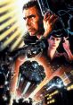 Blade Runner movie poster featuring iconic characters and futuristic cityscape, showcasing the film's sci-fi aesthetic.