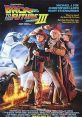 Back to the Future III movie poster featuring Doc, Marty, and Clara in a wild west adventure with a DeLorean.