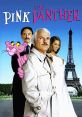 The Pink Panther cast features Steve Martin and the iconic pink panther, set against the Eiffel Tower backdrop.