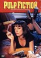 Uma Thurman as Mia Wallace in Pulp Fiction, stylishly posed with a cigarette and a gun, embodying the film's iconic aesthetic.