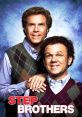 Step Brothers movie poster featuring Will Ferrell and John C. Reilly in colorful sweaters, showcasing their comedic bond.