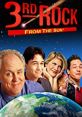 Cast of "3rd Rock From The Sun" smiling with Earth in view, showcasing the comedic alien family dynamics of the iconic sitcom.