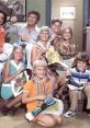 The Brady Bunch cast posing together, showcasing their signature 70s style and crafts, highlighting family fun and togetherness.