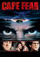 Cape Fear movie poster featuring intense eyes, stormy waters, and main characters conveying suspense and thriller vibes.