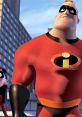 Mr. Incredible stands confidently, showcasing strength beside Elastigirl, embodying heroism from The Incredibles movie.