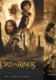 Characters from "The Lord of the Rings: The Two Towers" with a dramatic backdrop showcasing epic fantasy themes.