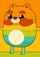 Colorful character from Bravest Warriors with a round belly, orange fur, and a playful expression against a bright background.