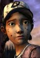 Clementine from The Walking Dead video game, showing determination and resilience in a post-apocalyptic setting.