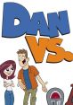 Dan Vs. character duo standing beside a humorous gravestone, showcasing comedic elements from the animated series.