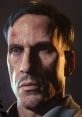 Close-up of Edward Richtofen from Moon, showcasing his intense expression and detailed facial features in a dramatic setting.