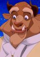 Cheerful Beast from Beauty and the Beast, showcasing his kind expression and iconic features against a starry background.