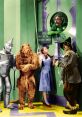 Dorothy, Scarecrow, Tin Man, and Cowardly Lion at the Emerald City, encountering the Wizard in "The Wizard of Oz" (1939).