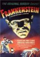 Classic Frankenstein (1931) movie poster featuring Boris Karloff, showcasing horror themes and iconic imagery.