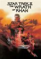 Star Trek II: The Wrath of Khan poster featuring iconic characters and dramatic space scenes, showcasing epic sci-fi adventure.