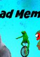 Colorful collage featuring iconic dead memes, including a unicycling frog and a somber gorilla, against a vibrant background.