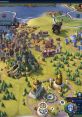 Strategic city layout in Civilization game featuring diverse buildings and landscapes, showcasing cultural development and progress.