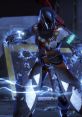 Destiny character wielding electric powers, showcasing unique armor and dynamic pose in a futuristic environment.