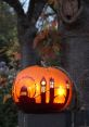 Illuminated carved pumpkin showcasing London skyline, perfect for Halloween décor and autumn celebrations.