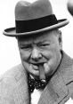 Winston Churchill, iconic leader with cigar and hat, exemplifying strength and resilience during wartime.