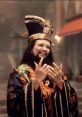 David Lo Pan, the iconic villain from Big Trouble in Little China, displays his ornate outfit and mystical gestures.