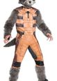 Furry raccoon costume with a brown jumpsuit, ideal for costume parties or themed events, perfect for MEMEBORD fans.