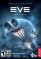 Special Edition box art for EVE Online featuring spaceships, planets, and key promotional features like 60-day game time.