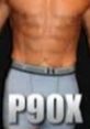 Fit male torso showcasing P90X physique with defined abs and sportswear, emphasizing fitness and workout motivation.