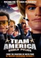 Team America World Police movie poster featuring puppet characters, patriotic themes, and action-packed adventure.