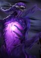 Bane from Dota, depicted as a menacing purple creature with sharp teeth and elongated limbs, exuding dark energy.