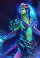 Death Prophet from Dota, showcasing her ethereal powers in vibrant colors and an intricate design, embodying mystic energy.