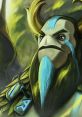 Nature's Prophet from Dota, characterized by his green and blue colors, majestic antlers, and a mystical expression.