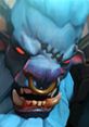 Close-up of Spirit Breaker from Dota, showcasing his fierce expression and distinctive features. Gaming character art.