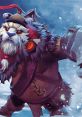 Tusk from Dota, a fierce creature in winter gear, wielding powerful ice abilities and showcasing his unique, rugged design.