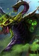 Venomancer from Dota unleashes toxic energy, showcasing his serpent-like form and vibrant, poisonous colors.