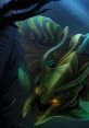 Viper from Dota 2, illustrated with vibrant colors in an underwater setting, showcasing its fierce and menacing appearance.