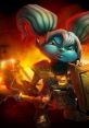 Old Poppy from League of Legends, wielding a hammer and shield, showcasing her fierce expression and heroic stature.